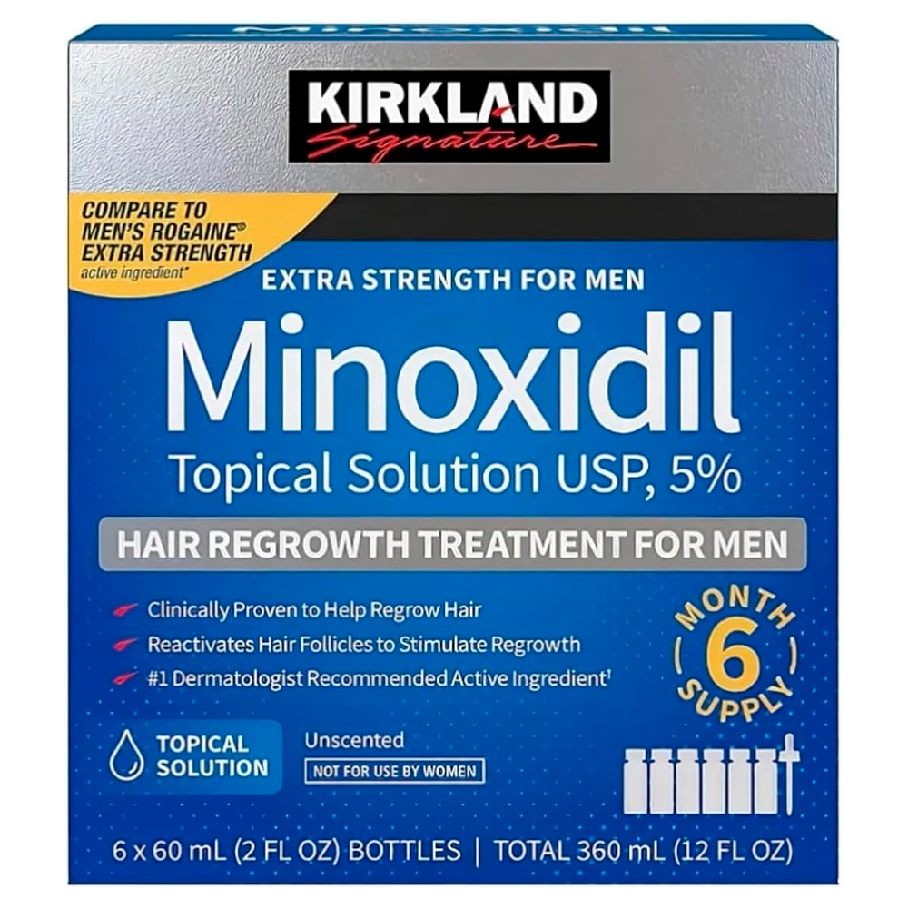 1 Kirkland Minoxidil 5% Caja Sellada x 6 Frascos – Tratamiento capilar de 6 meses - Imagen 1