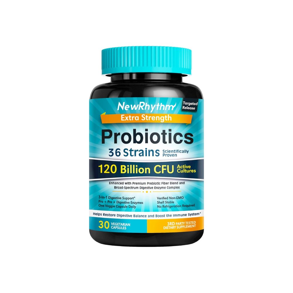 1 Suplemento En Cápsulas Newrhythm Probioticos 120 Billones Cfu Probióticos En Pote 30 Un - Imagen 1