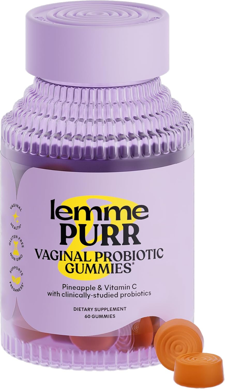 710fZNx9xAL._AC_SL1500_ Lemme Purr Vaginal Health Gomitas Probioticas - 60 Gomitas - Imagen 1