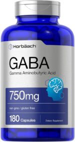 Horbäach GABA | Suplemento de 750 mg | 180 Cápsulas